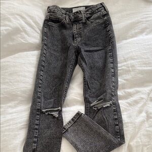 Topshop Distressed Gray Jeans